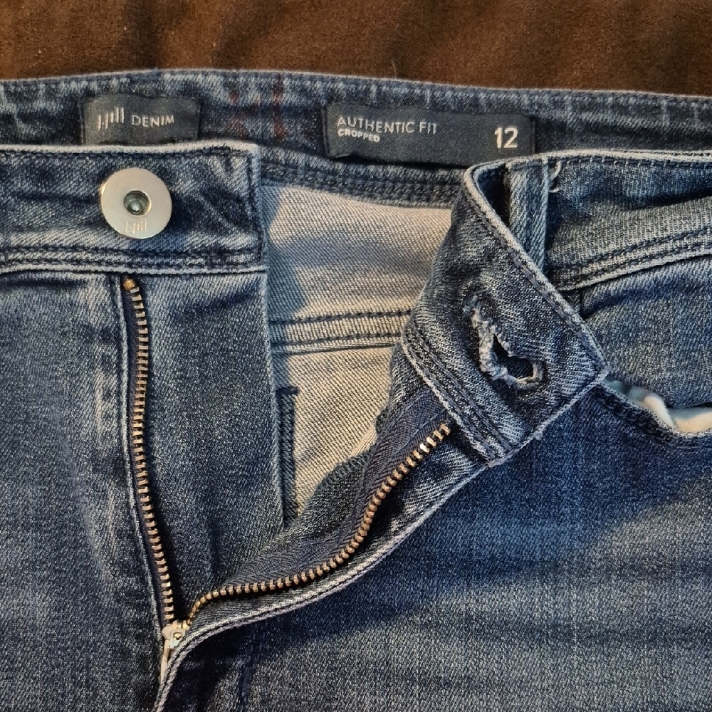 J. Jill Blue Cropped Ankle Jeans Medium-Dark Wash - Picture 10 of 12